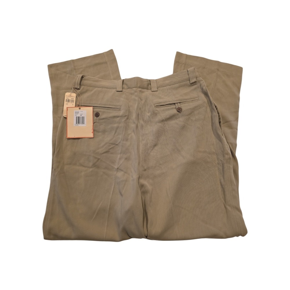 Tommy Bahama 100% Silk Reeder Pants Mens 34 Khaki Resort Casual NWT - Picture 9 of 12